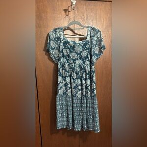 Floral Deep Green Dress